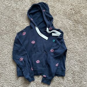 Navy Blue Floral Free Press Sweatshirt size XS